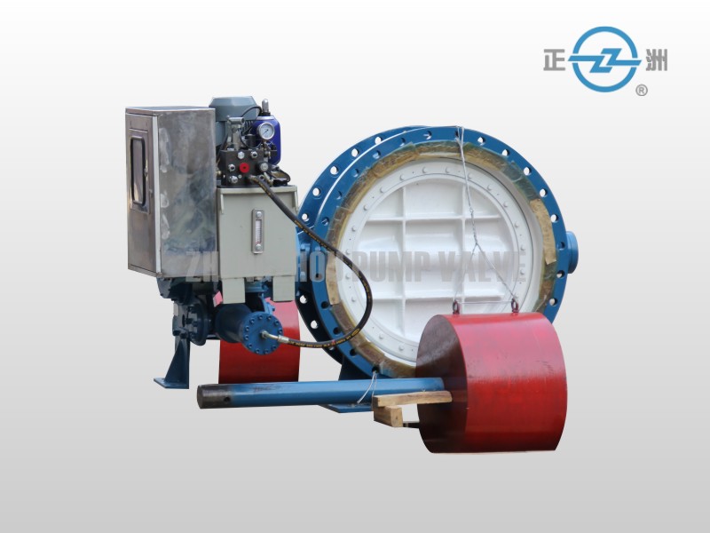 Hydraulic counterweight flanged butterfly valve