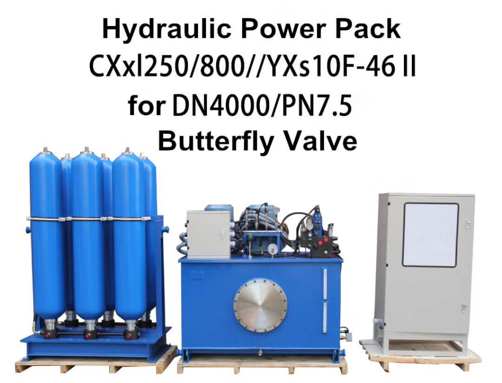 Hydraulic power pack for DN4000 valve