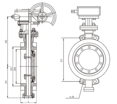 Wafer butterfly valve with Worm Gear