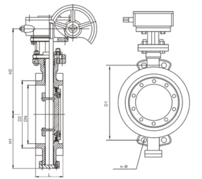 Wafer-butterfly-valve-with-Worm-Gear